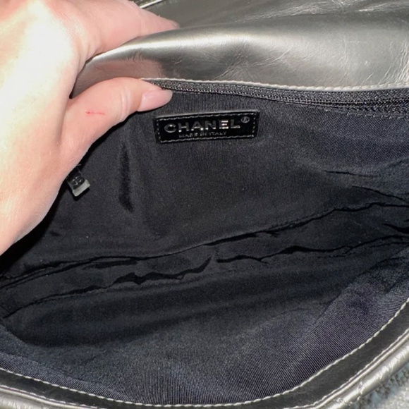 Authentic Chanel Grey CC Chain Me Timeless Flap Lambskin Leather Shoulder Bag - Picture 9 of 13